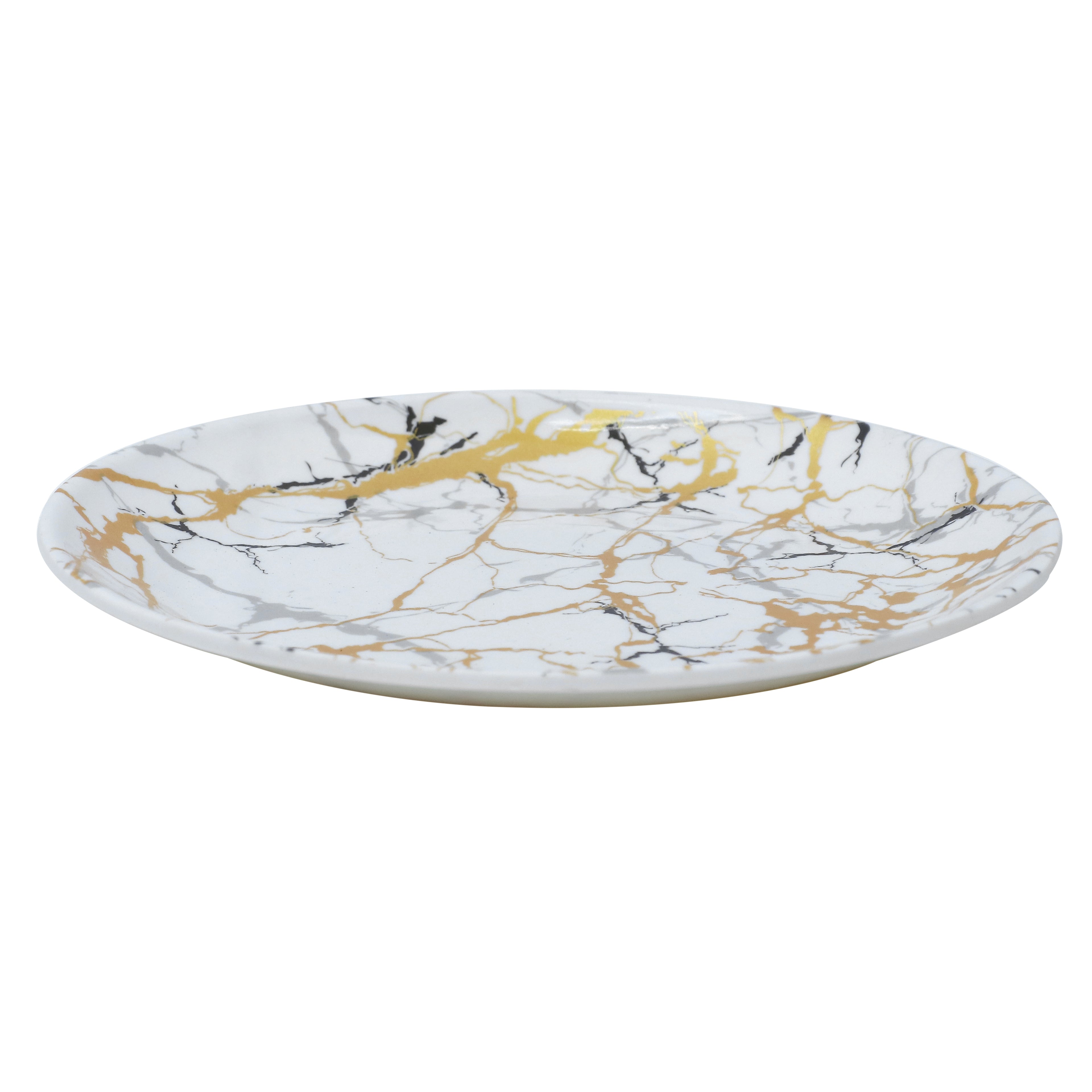 Ariya 10.5 Inch Melamine Dinner Full Serving Plate Set of 4 Dishwasher Safe