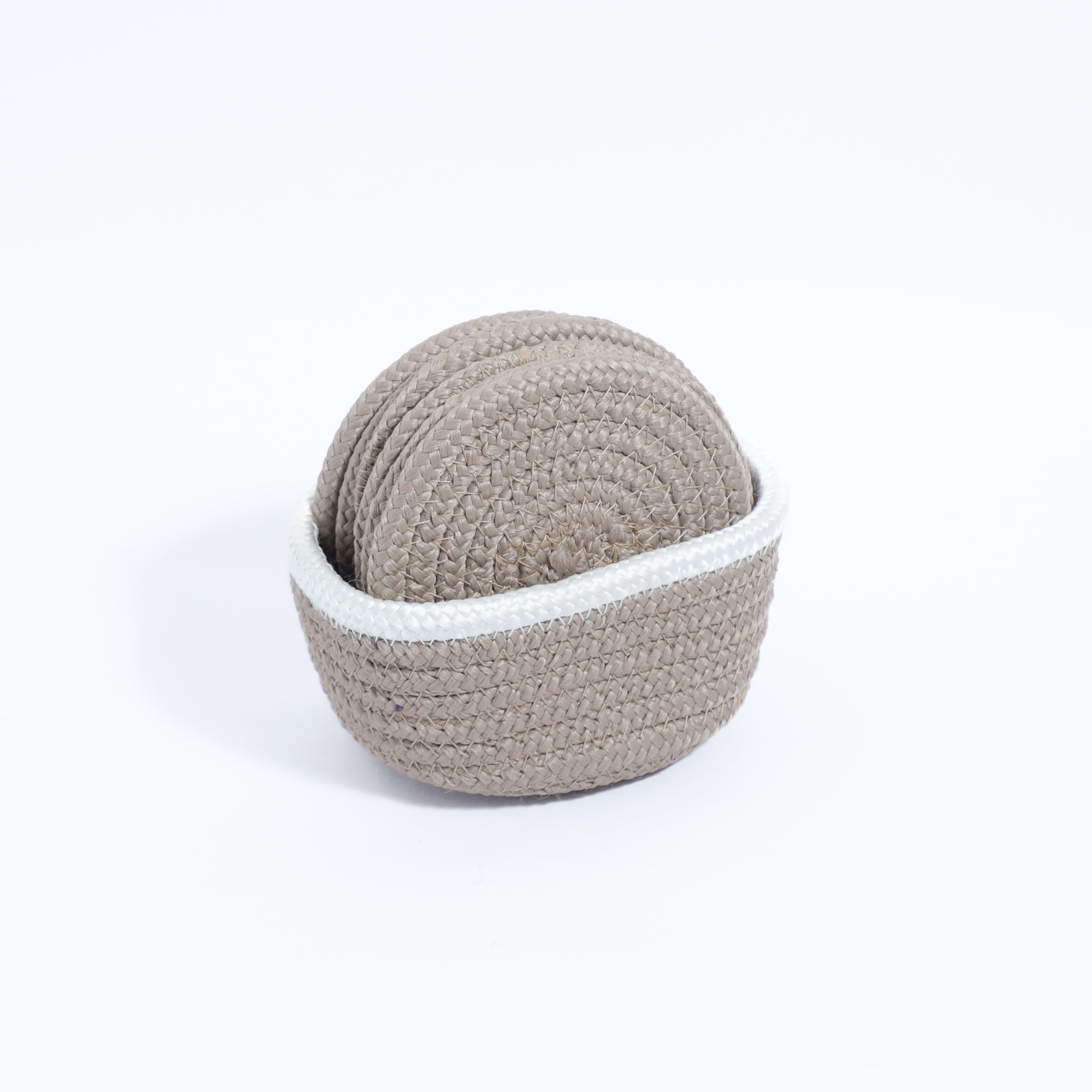 Ariya 6 Psc PP & Cotton Blend Beige Coasters (6 Inch) - Absorbent, Woven, Ideal for Room, Hotel, Bar, Housewarming Gift