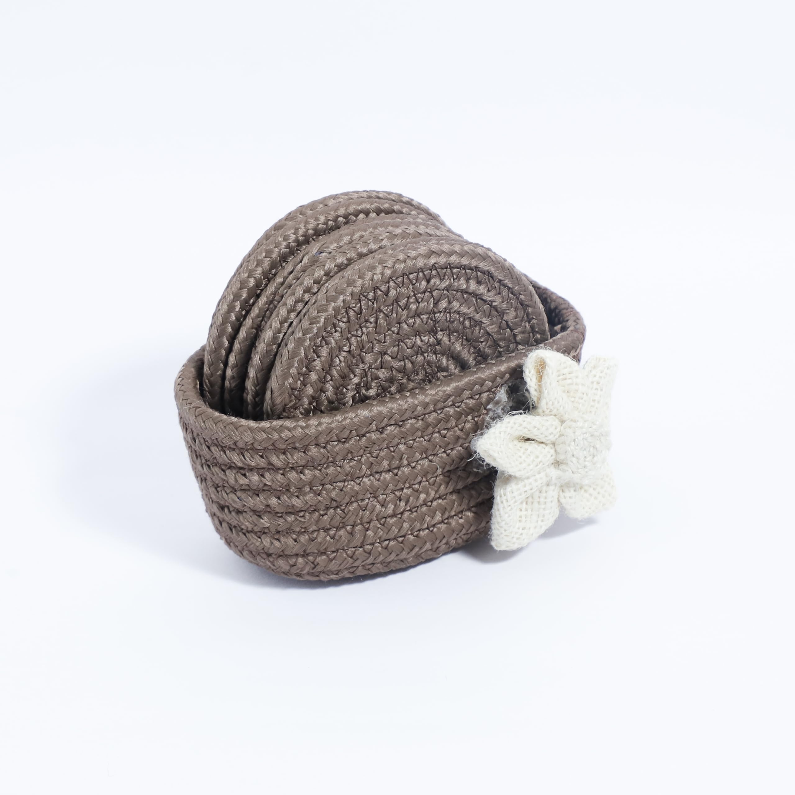 Ariya 6 Psc PP & Cotton Blend Brown Coasters (6 Inch) - Absorbent, Woven, Ideal for Room, Hotel, Bar, Housewarming Gift
