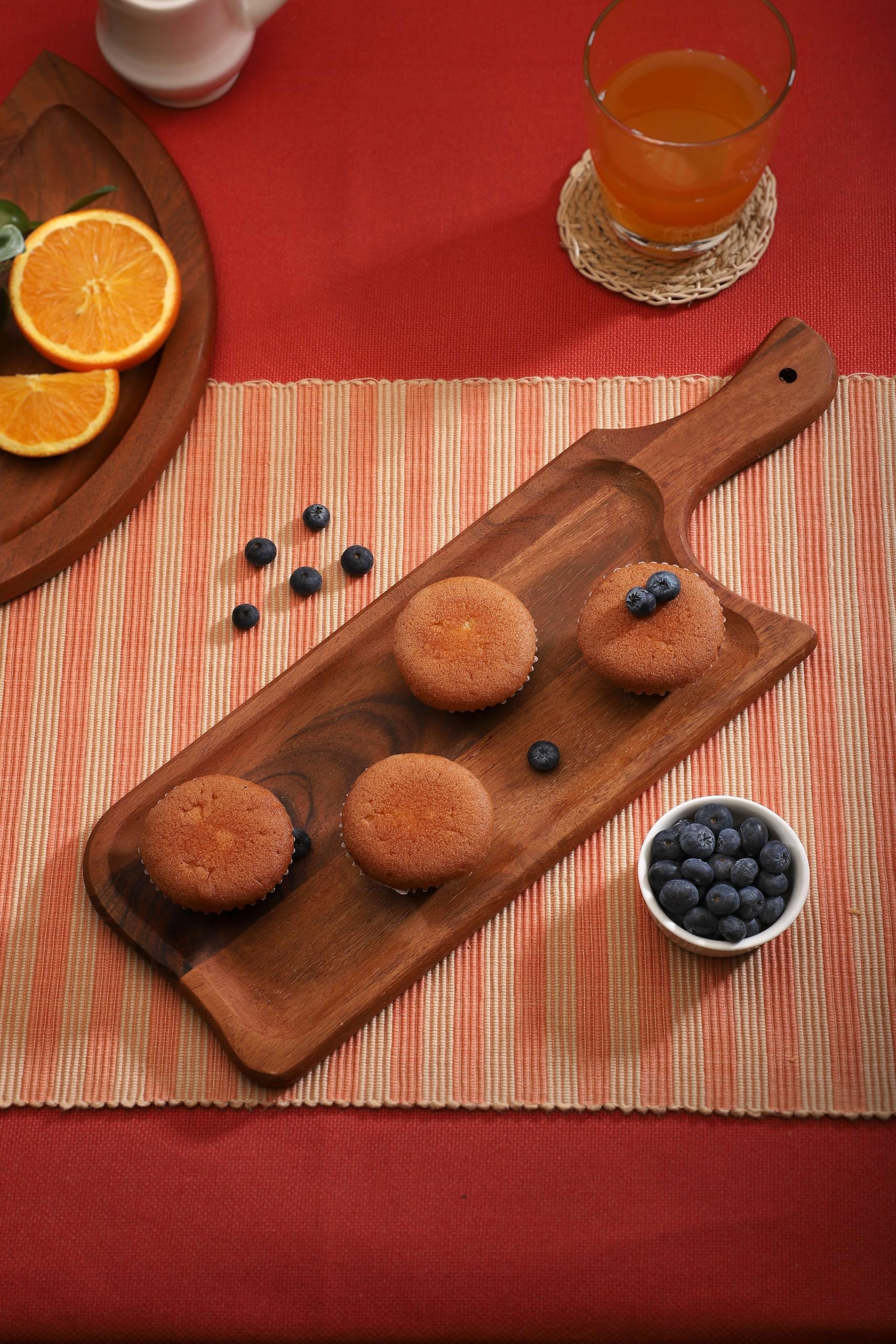 Ariya 15.5x5.2" Acacia Wood Serving Platter with Chutney Bowl