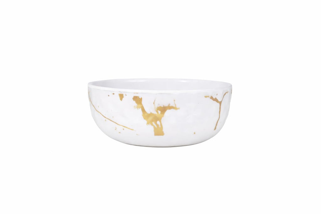 Ariya 4.5" Melamine Soup Bowls Set of 12 | White Gold, 350ml | 609