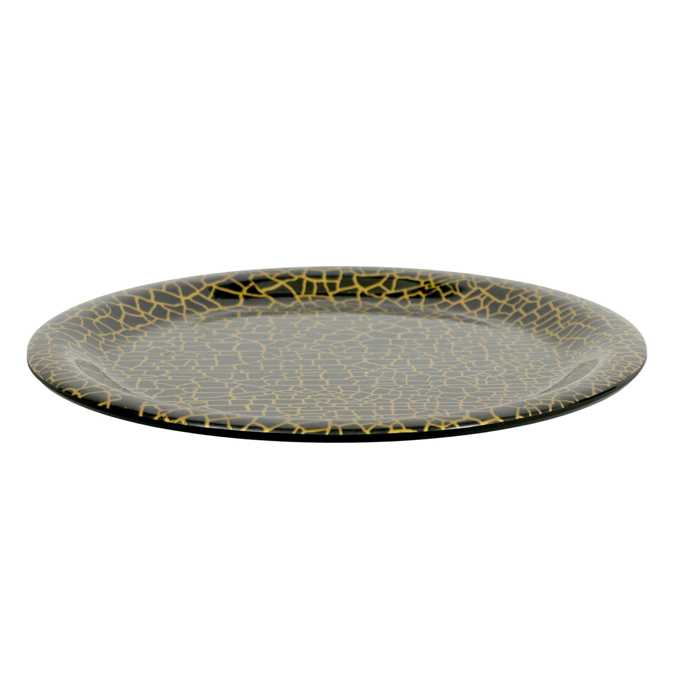 Ariya Melamine 6 Serving Plate 11 Inch Black Base P2 Dishwasher Safe Ideal for Home Dinner and Hotel Parties