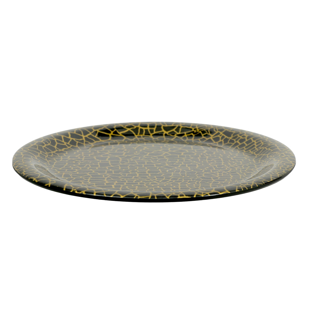 Ariya Melamine 11 Inch Black Base P2 Serving Plate Set 4