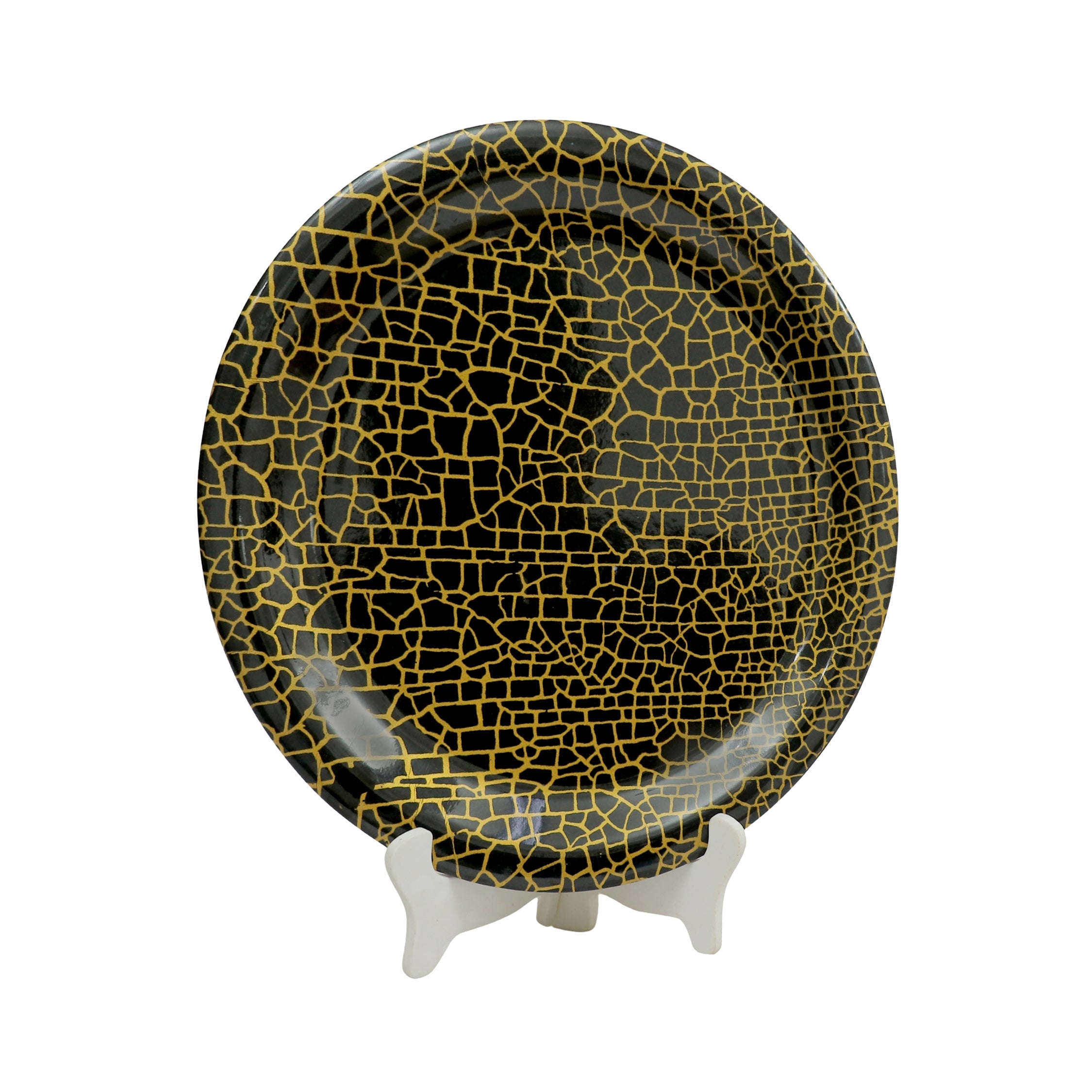 Ariya Melamine 6 Serving Plate 11 Inch Black Base P2 Dishwasher Safe Ideal for Home Dinner and Hotel Parties