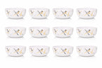 Ariya 4.5" Melamine Soup Bowls Set of 12 | White Gold Black, 350ml | 609