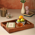 Ariya 16" Acacia Wooden Serving Tray with Handles | Dining & Home Decor