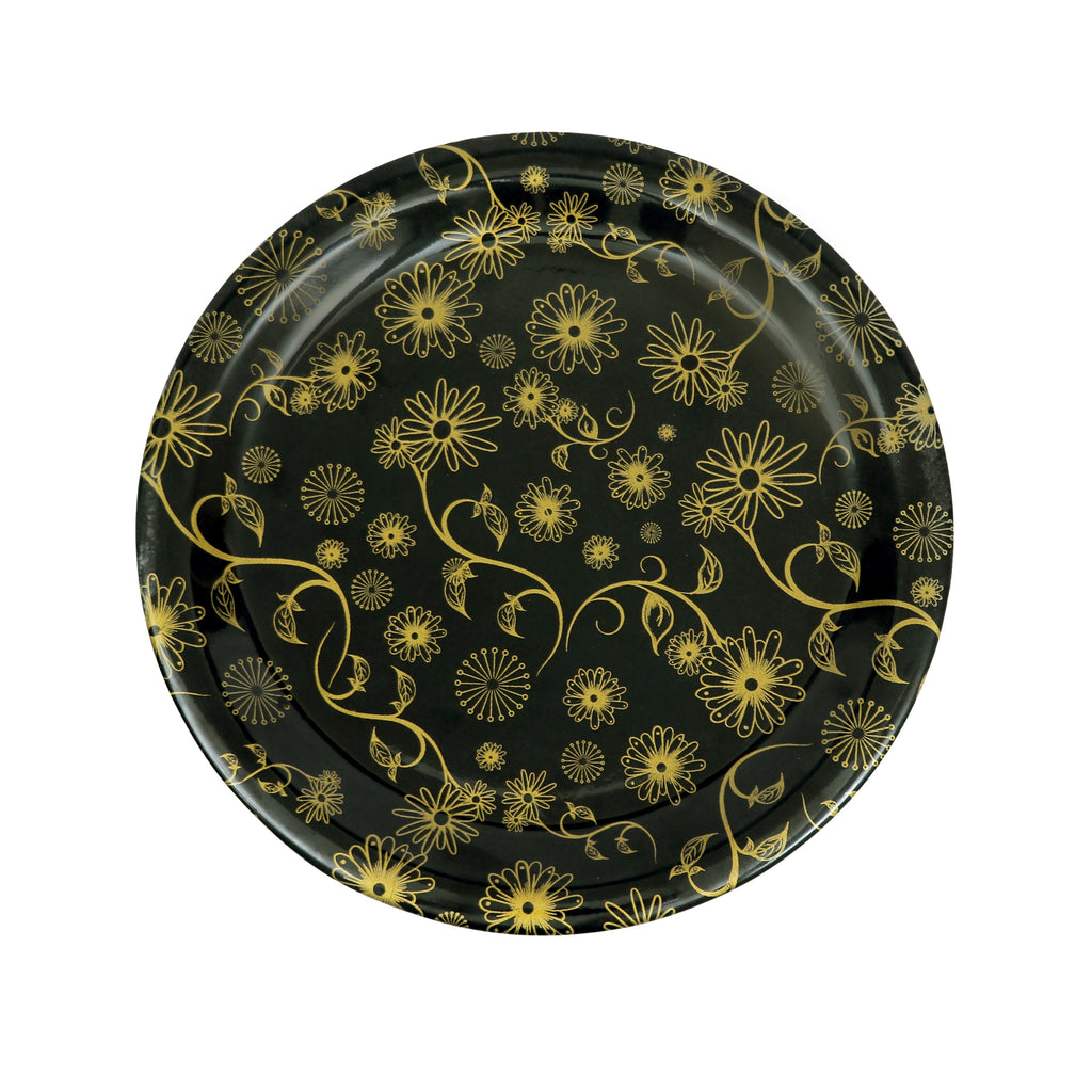 Ariya Melamine 6 Serving Plate 11 Inch Black Base P1 Dishwasher Safe Ideal for Home Dinner and Hotel Parties