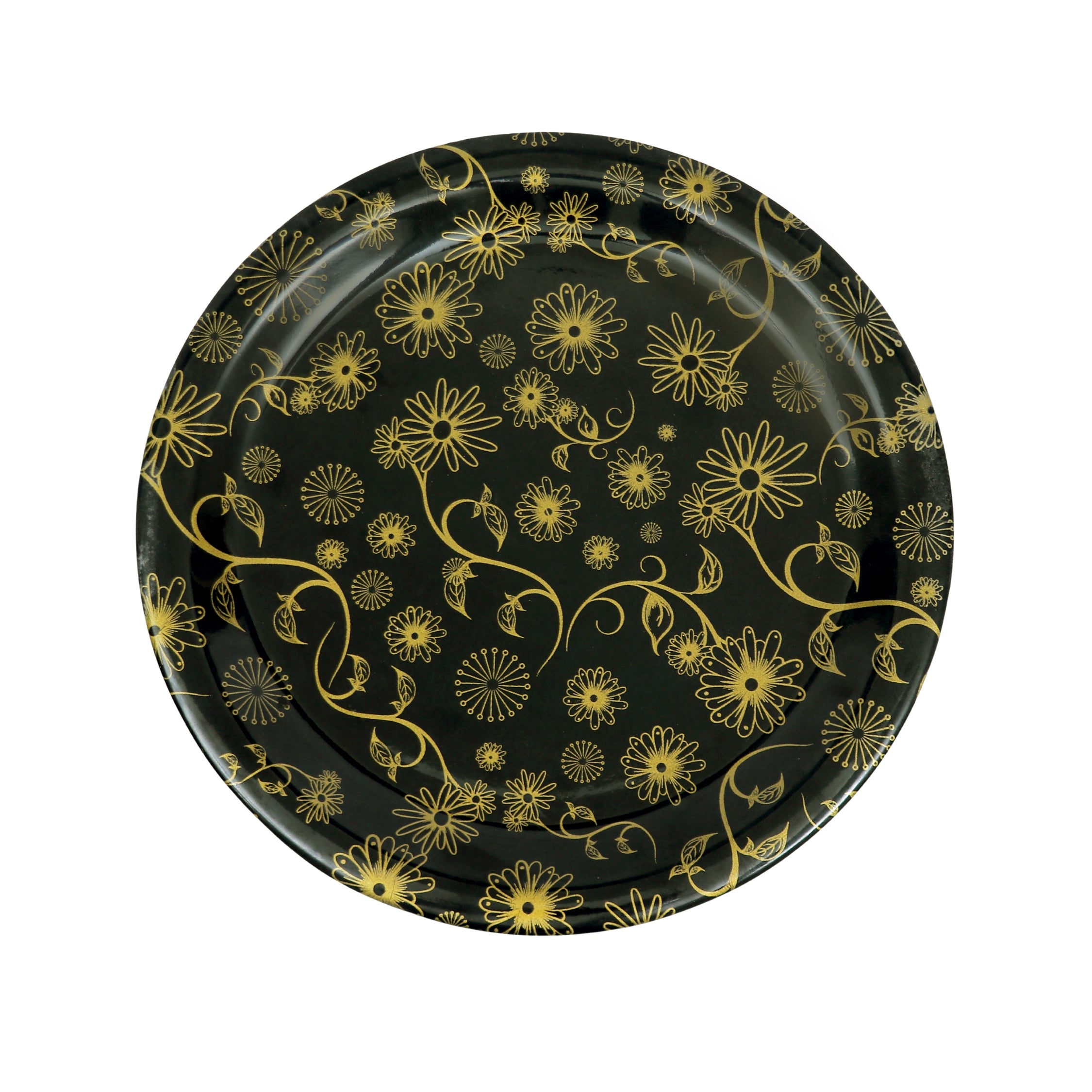 Ariya Melamine 6 Serving Plate 11 Inch Black Base P1 Dishwasher Safe Ideal for Home Dinner and Hotel Parties