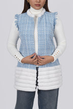 Blue Frost Tweed Fur Jacket – Winter Warm Stylish