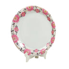 Ariya Melamine 11 Inch White Pink P17 Serving Plate 4 Pc