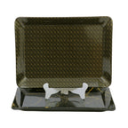 Ariya Black Melamine Tray Set | Pack of 2 | Easy-to-Clean