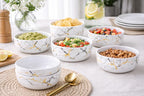 Ariya 4.5" Melamine Soup Bowls Set of 12 | White Gold Black, 350ml | 609
