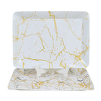 Ariya Gold & White Melamine Tray Set | Pack of 2 | Easy-to-Clean