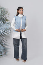 Blue Frost Tweed Fur Jacket – Winter Warm Stylish