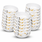 Ariya 4.5" Melamine Soup Bowls Set of 24 | White Gold Black, 350ml | 609