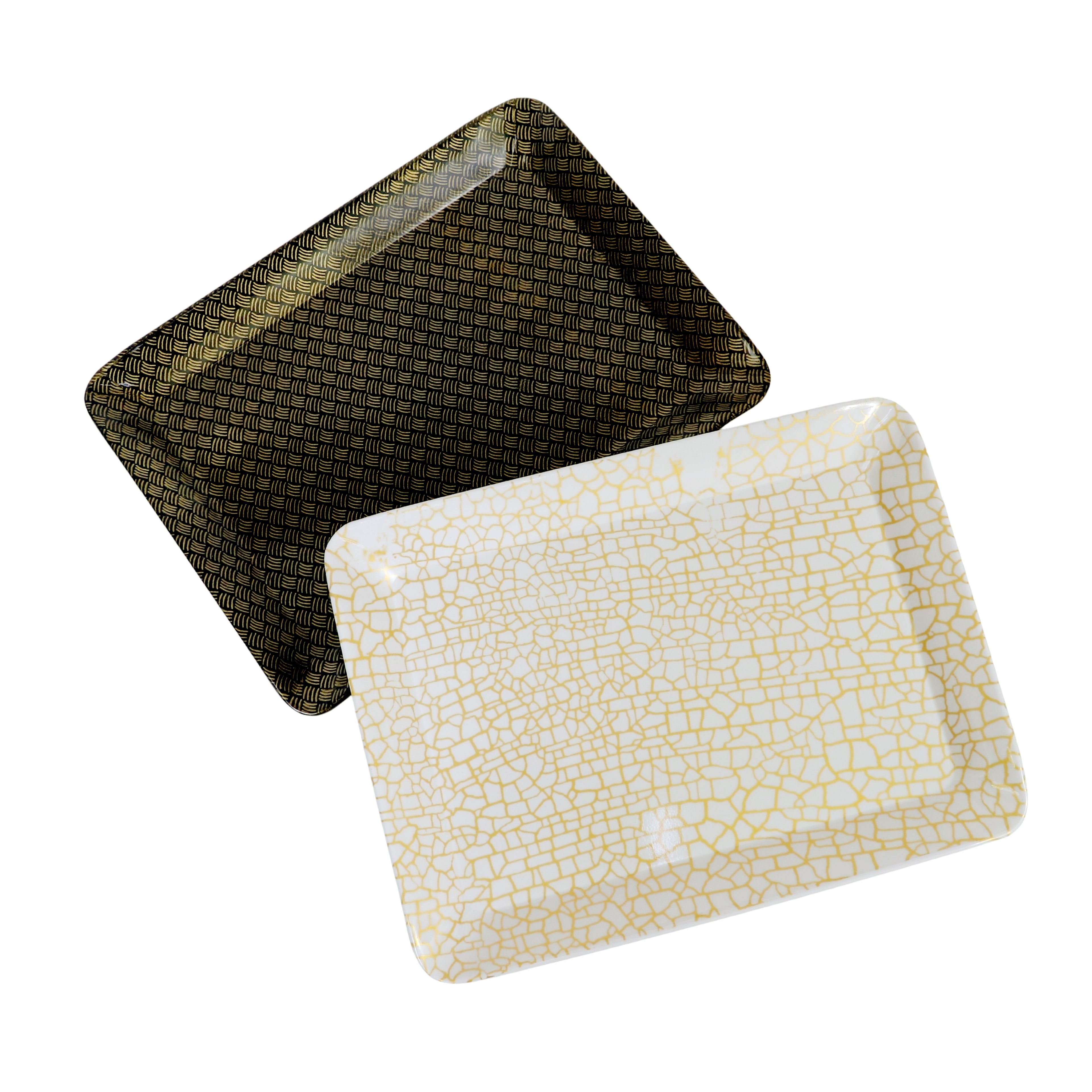 Ariya Black & White Melamine Tray Set | Pack of 2 | Easy-to-Clean