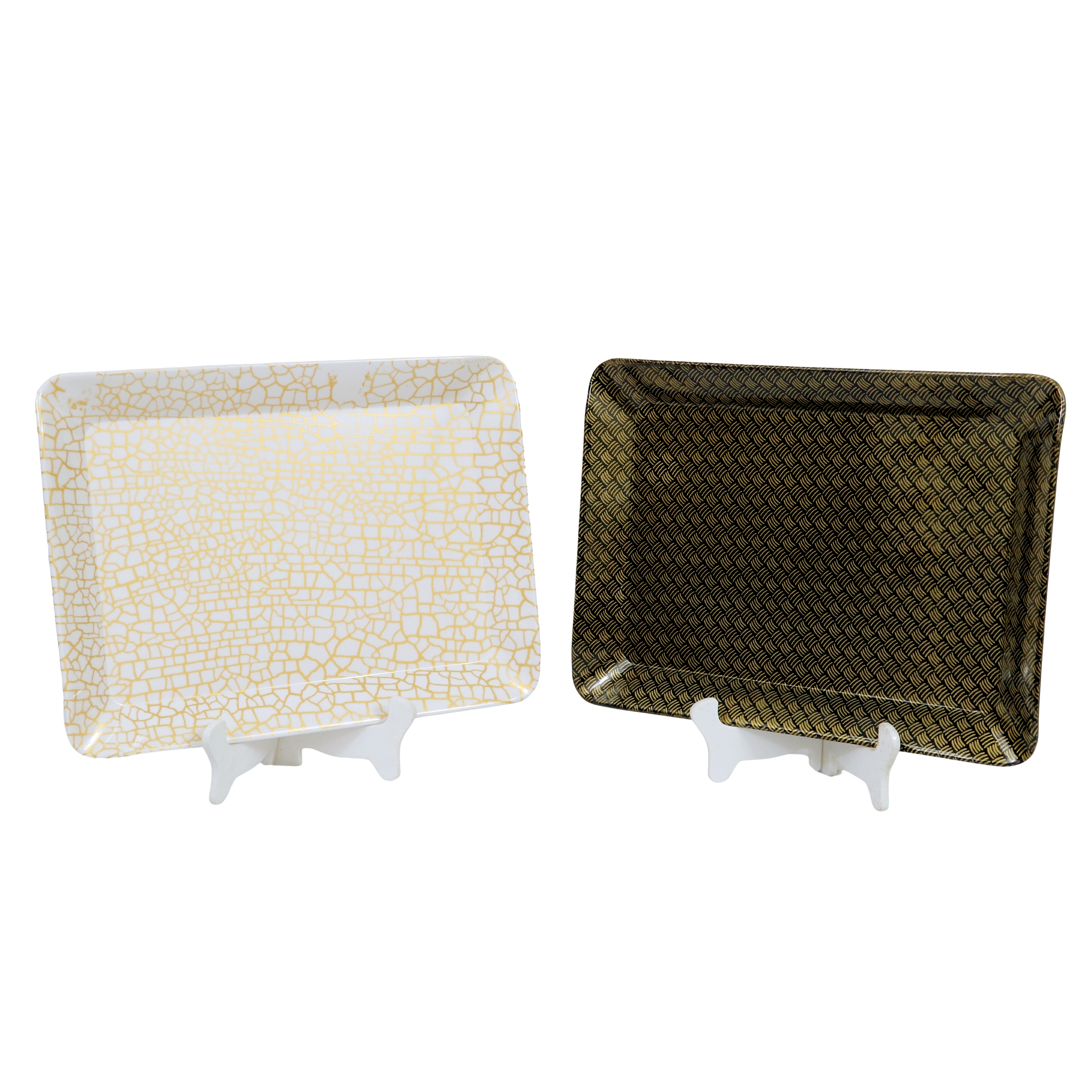 Ariya Black & White Melamine Tray Set | Pack of 2 | Easy-to-Clean