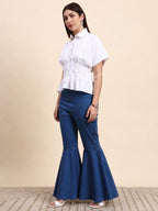 Azure White Flare Co-ord Set