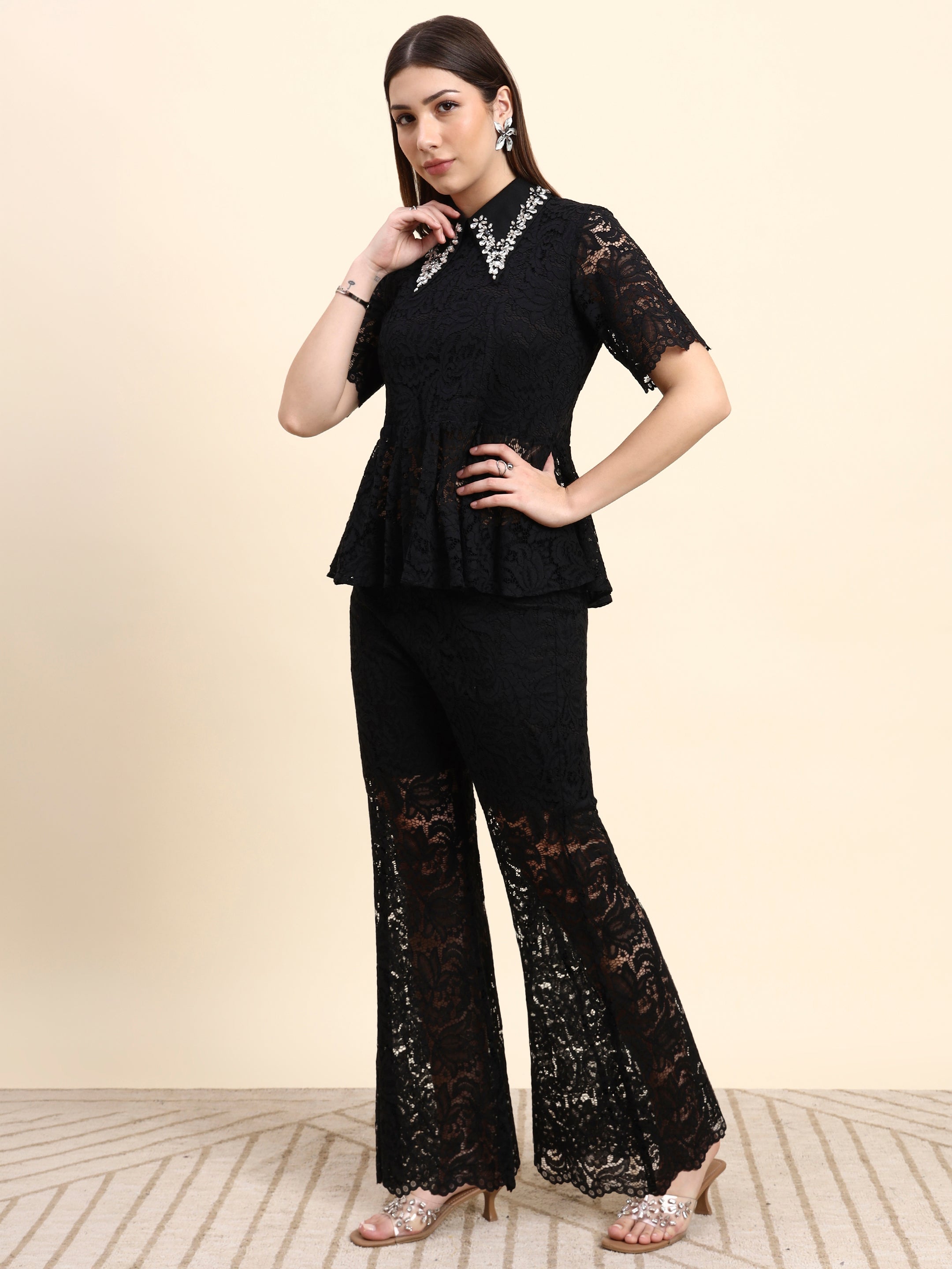 Noir Black Lace Co-ord Set