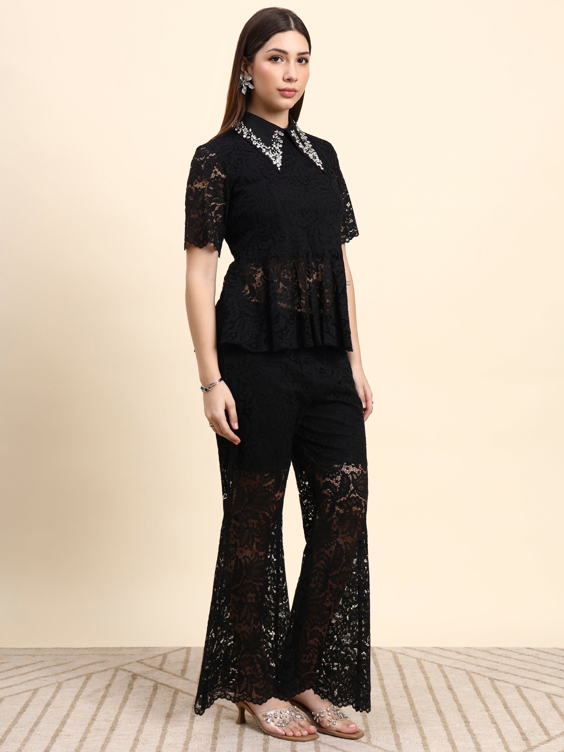 Noir Black Lace Co-ord Set