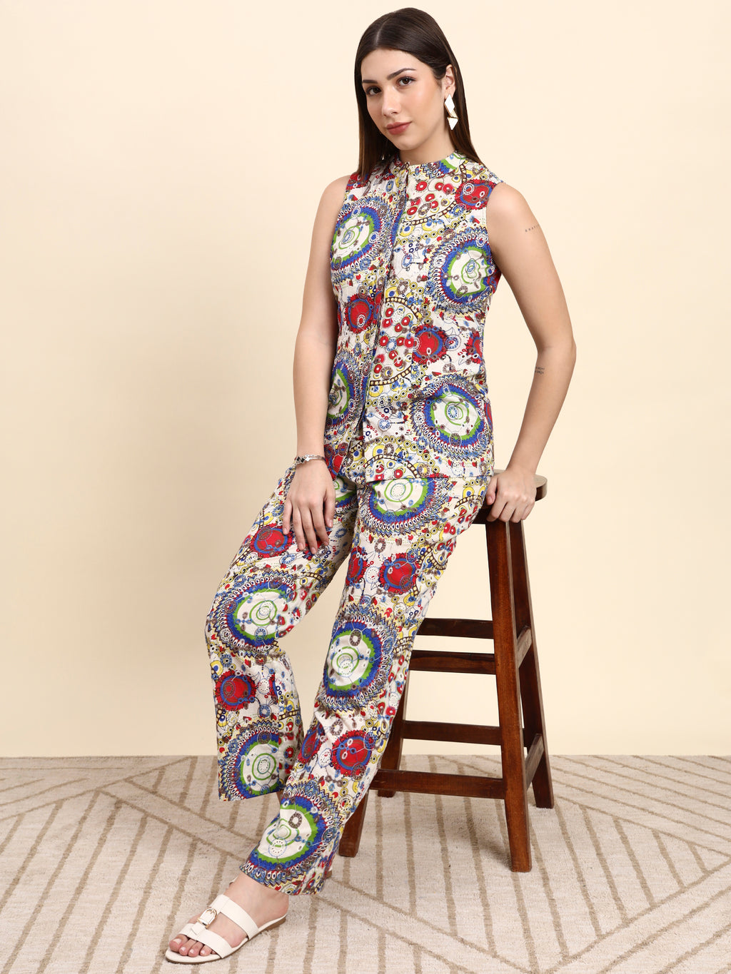 Ivory Hakoba Embroidered Co-ord Set