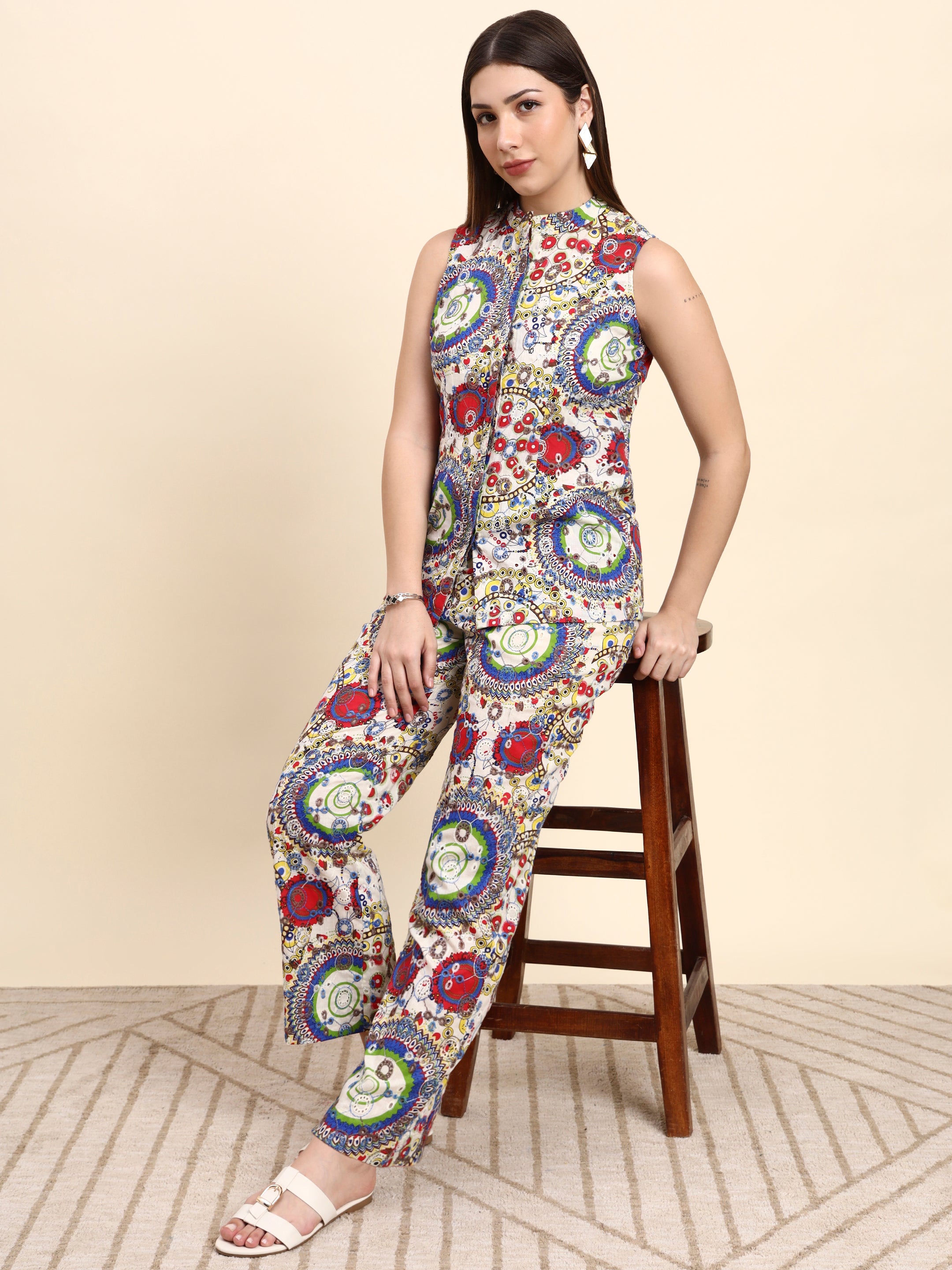 Ivory Hakoba Embroidered Co-ord Set