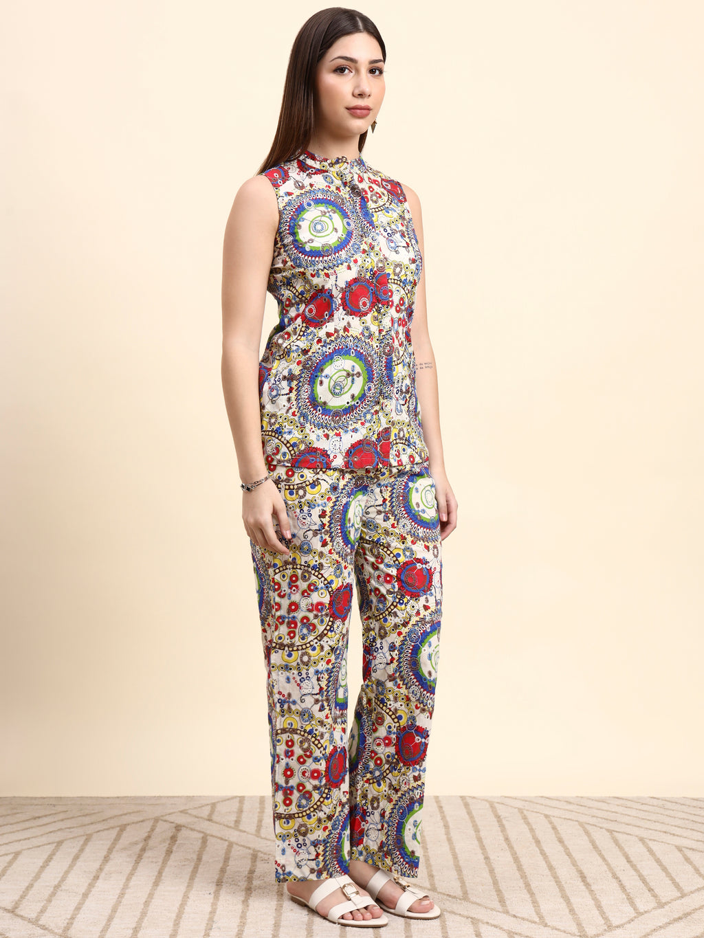 Ivory Hakoba Embroidered Co-ord Set