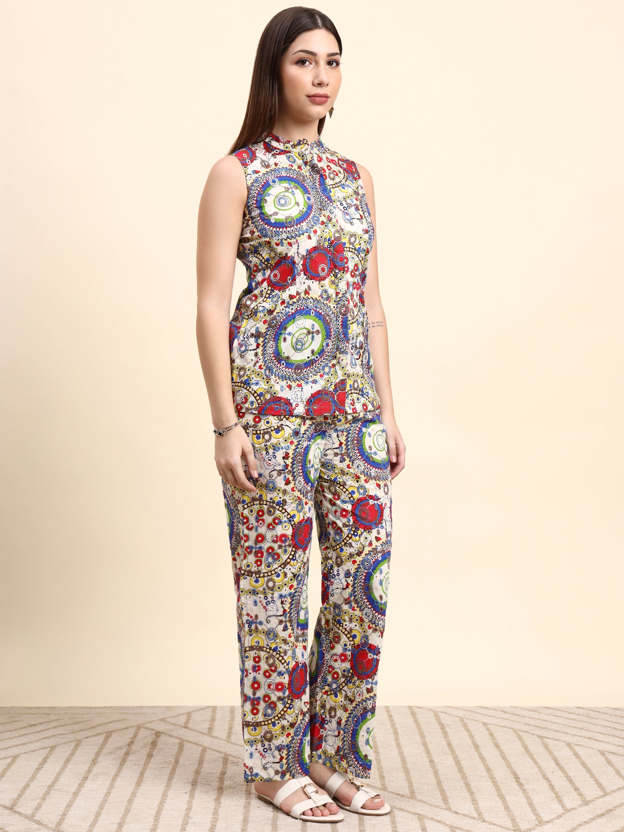Ivory Hakoba Embroidered Co-ord Set