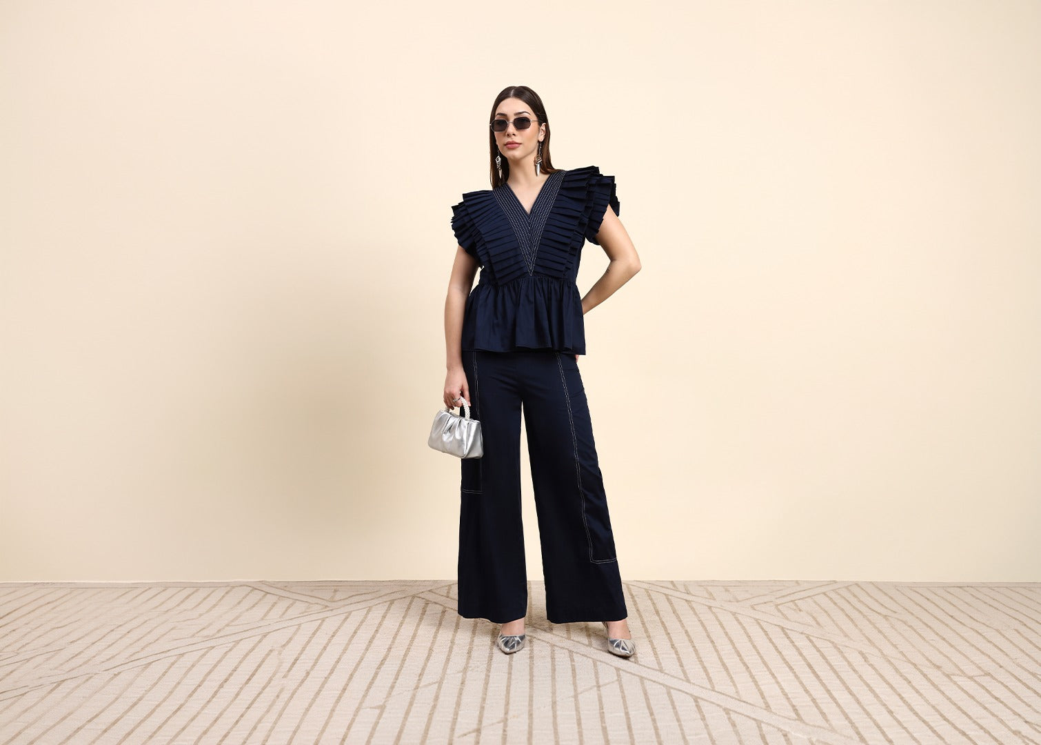 Midnight Pleated Co-ord Set