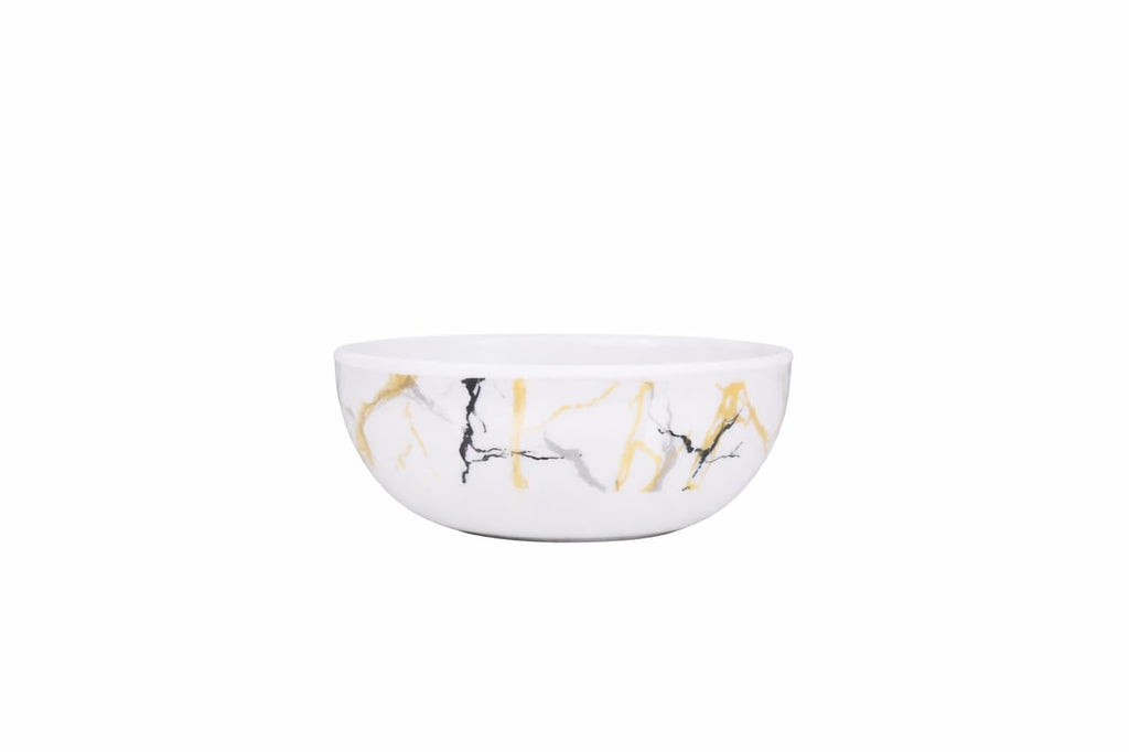 Ariya 4.5" Melamine Soup Bowls Set of 12 | White Gold Black, 350ml | 608