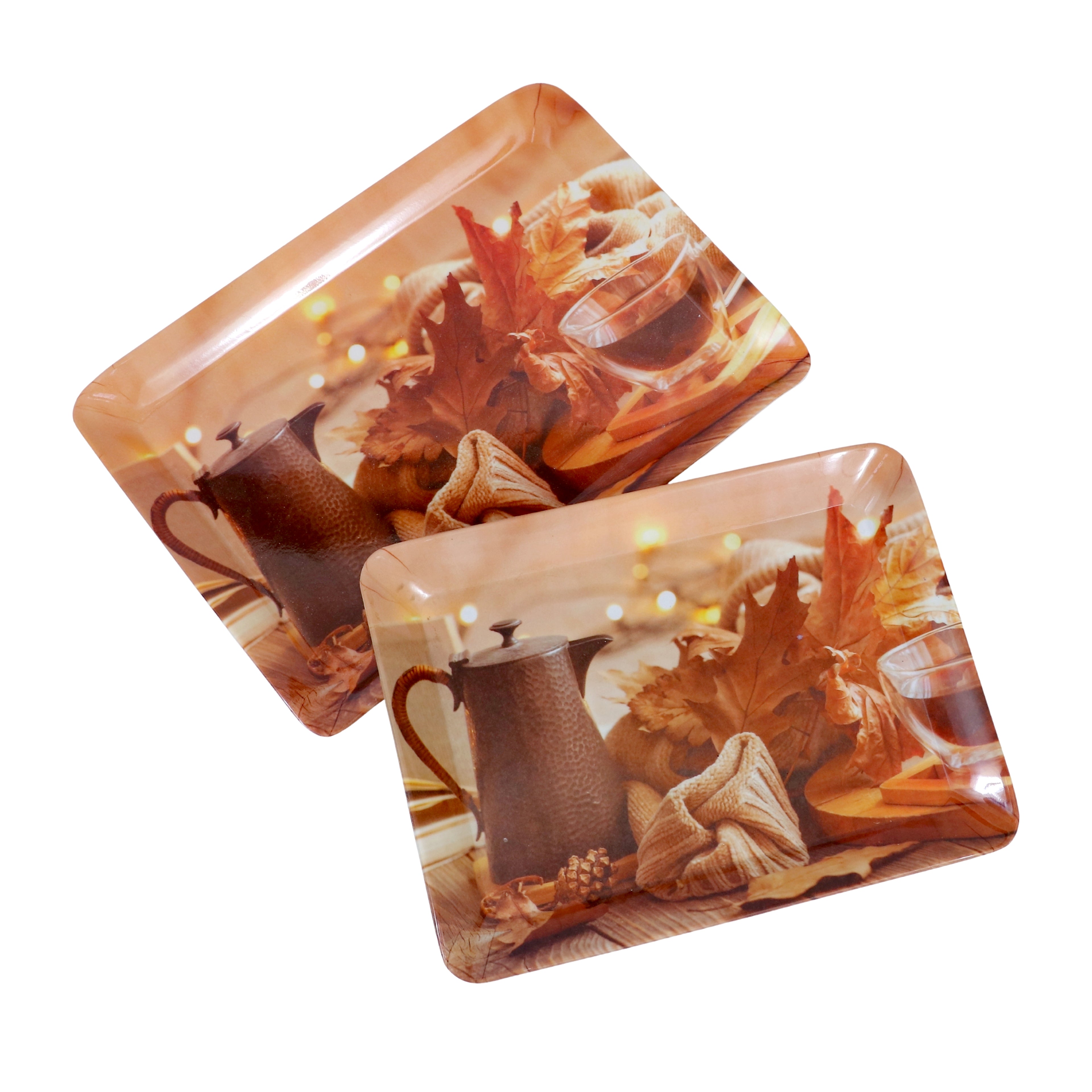 Ariya Tray Pack of 2 Melamine Rectangle Multicolor