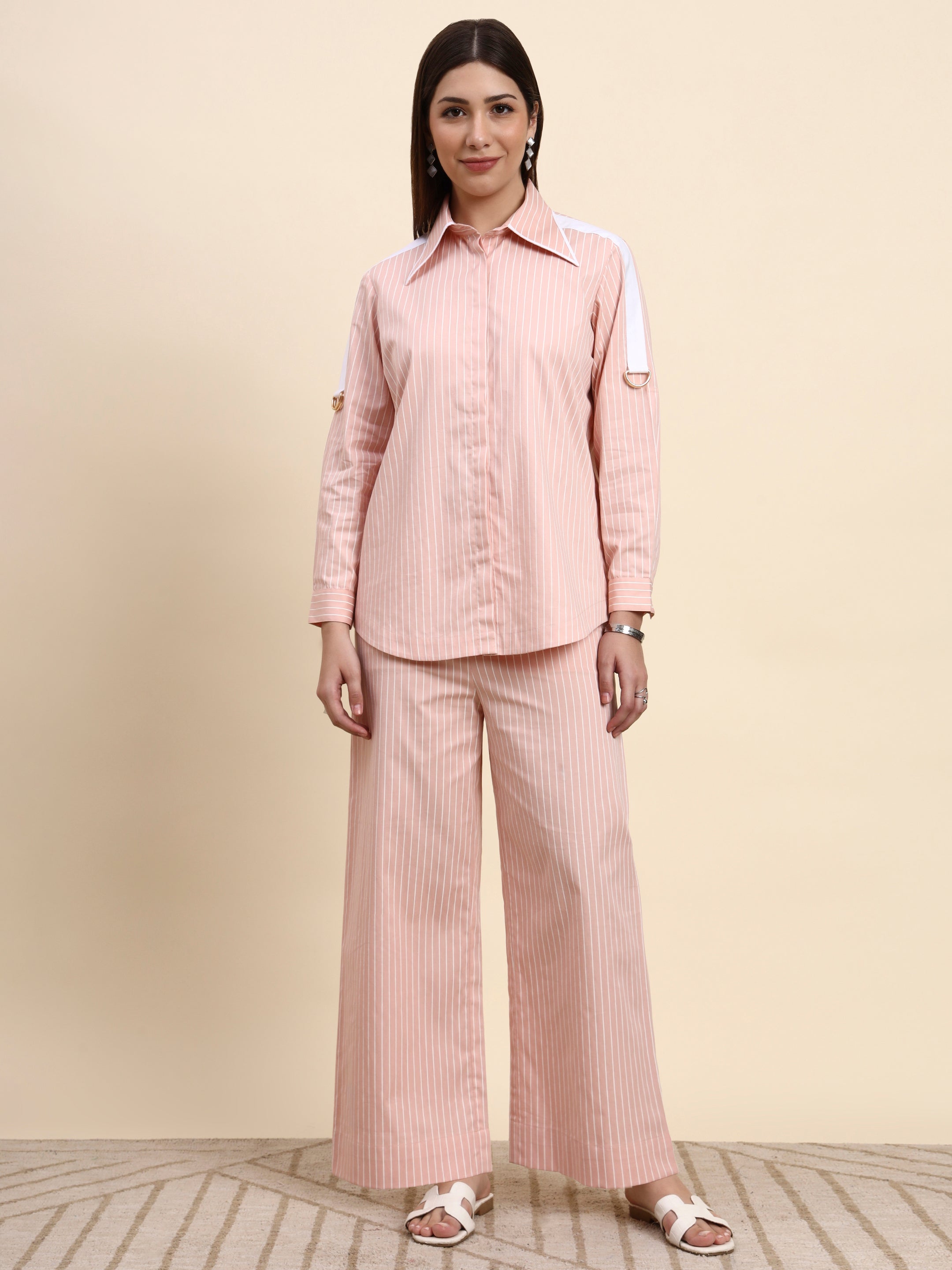 Striped Co-ord Set (Blush Pink)