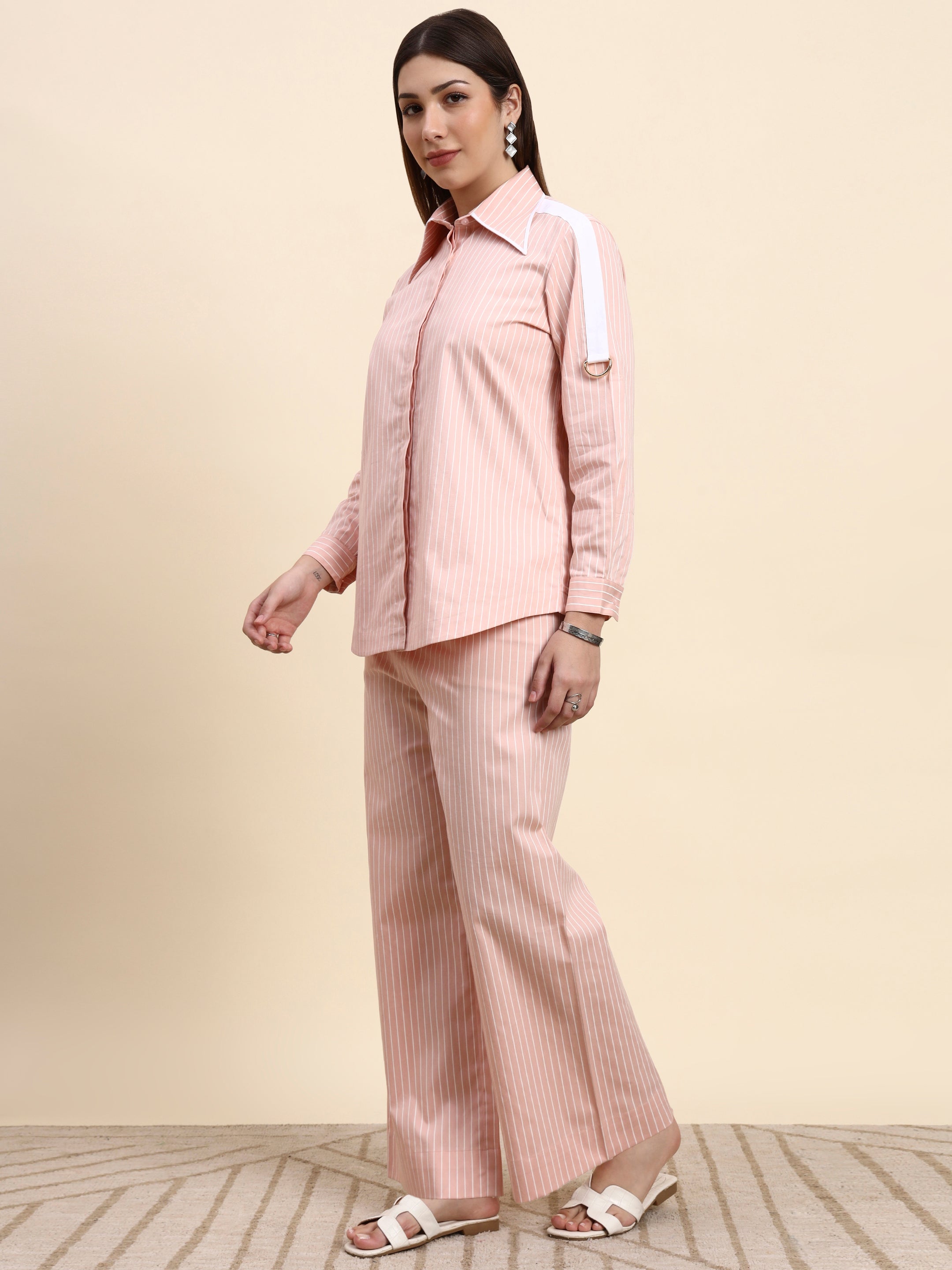 Striped Co-ord Set (Blush Pink)