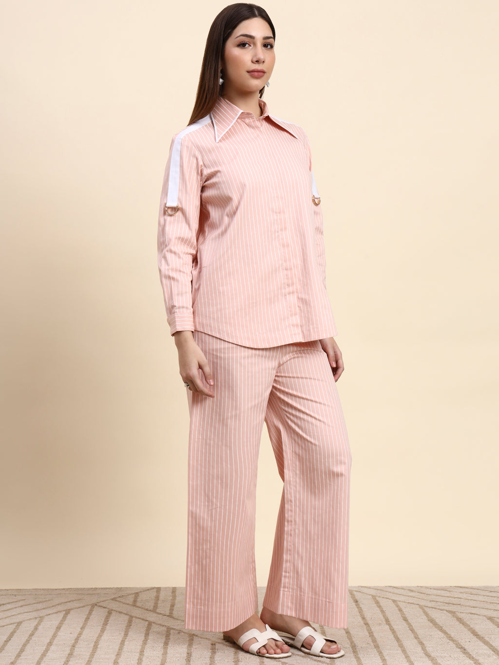 Striped Co-ord Set (Blush Pink)
