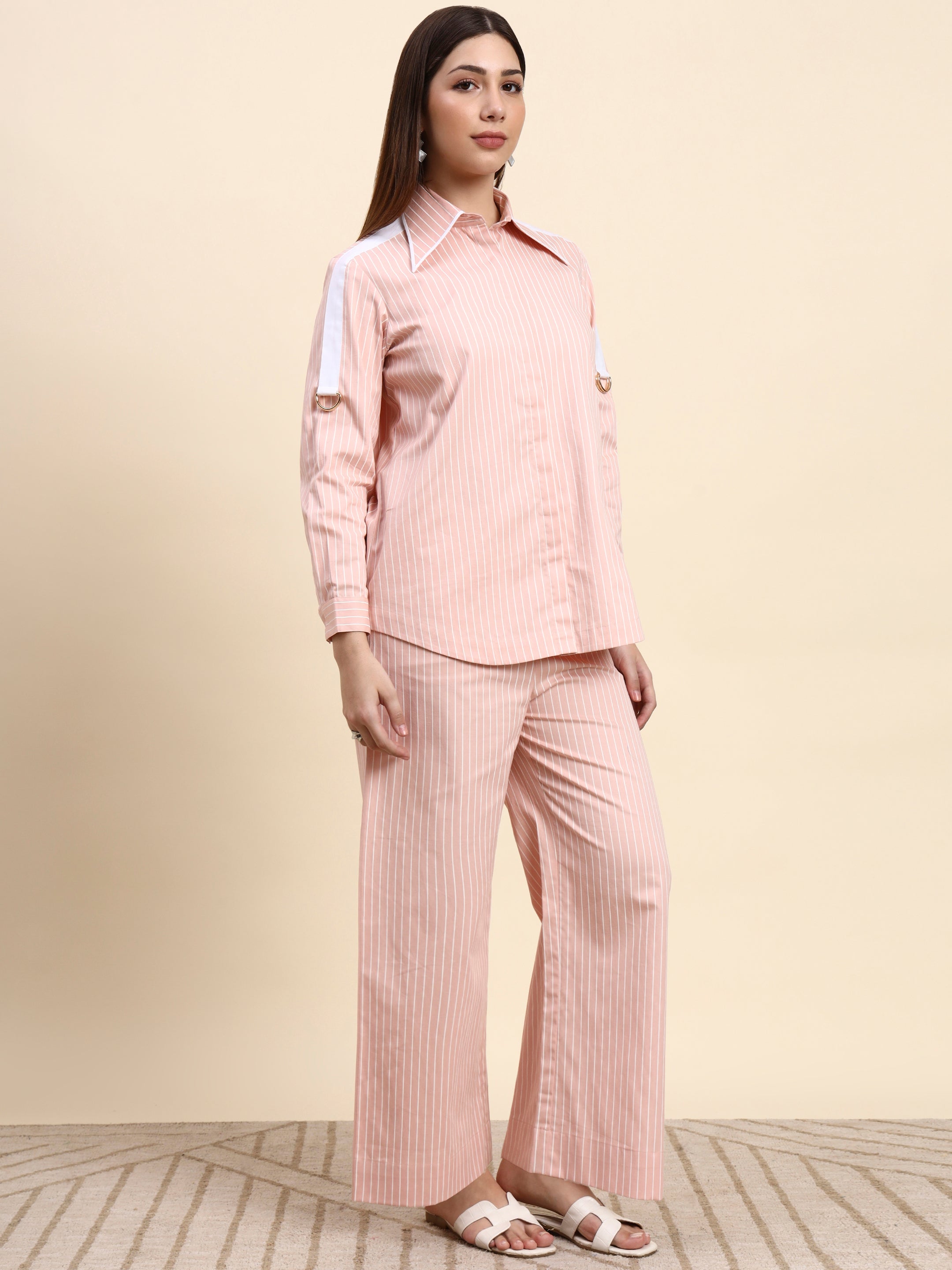 Striped Co-ord Set (Blush Pink)