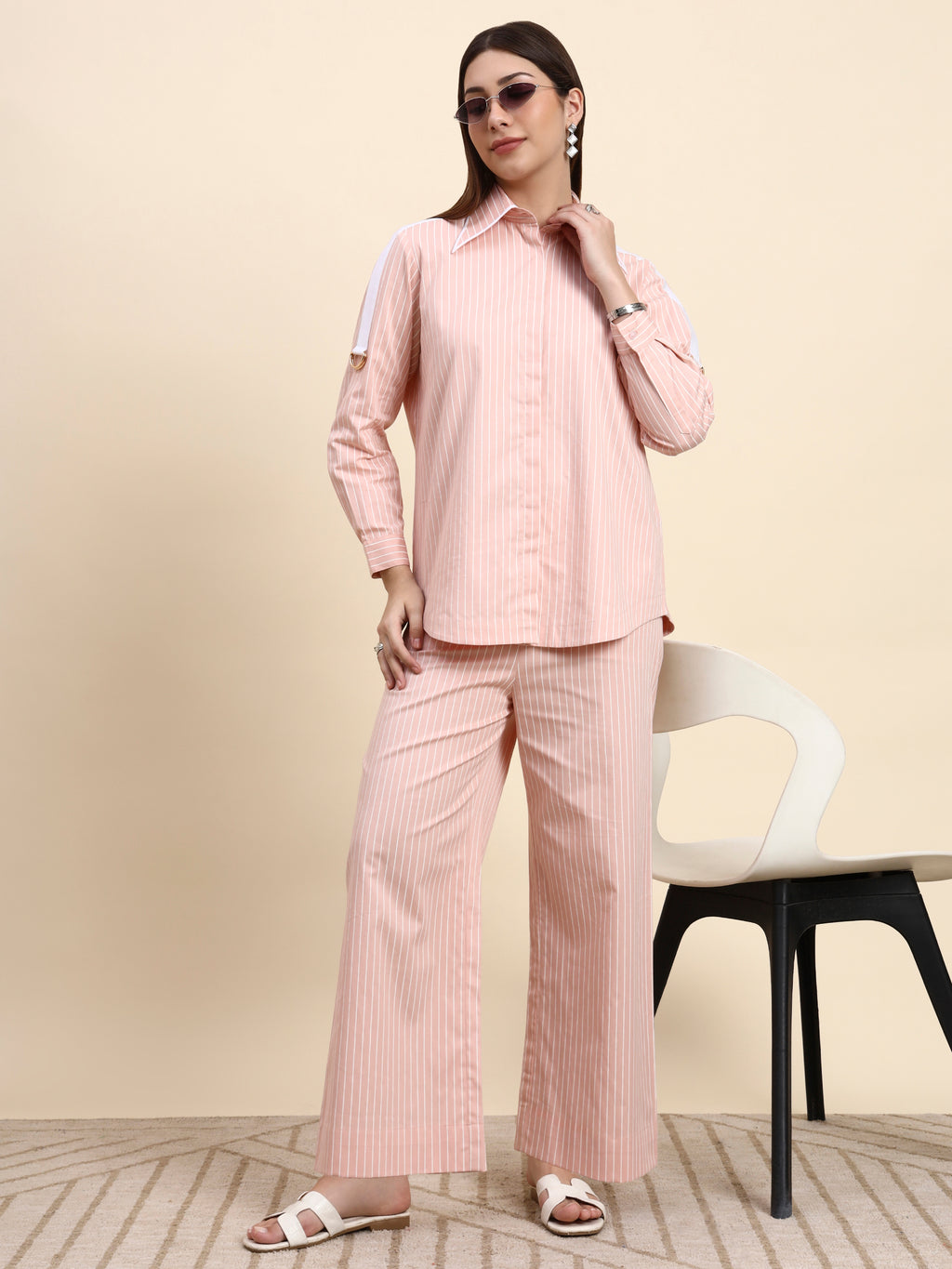 Striped Co-ord Set (Blush Pink)