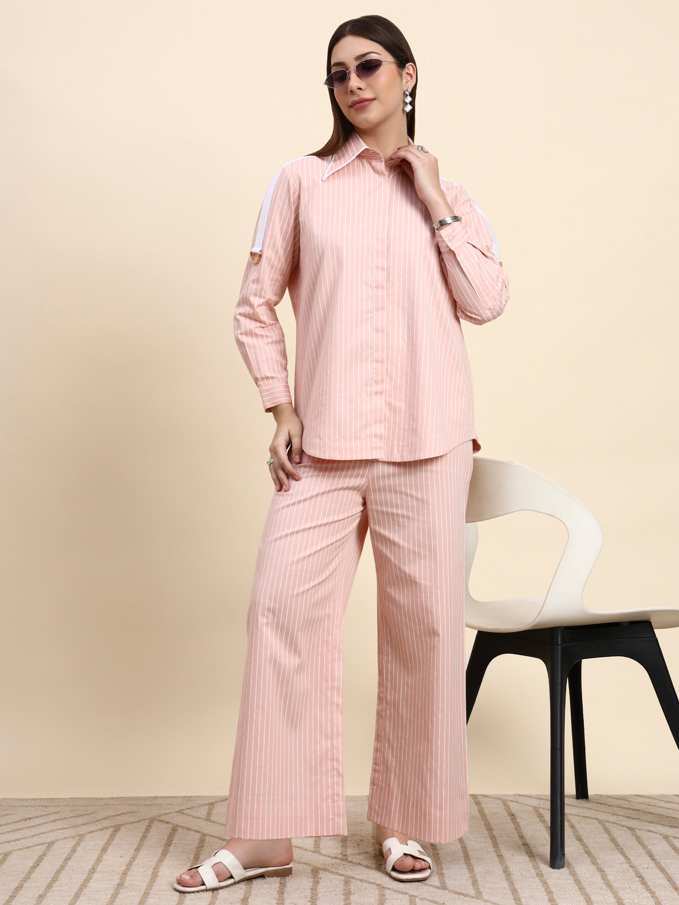 Striped Co-ord Set (Blush Pink)