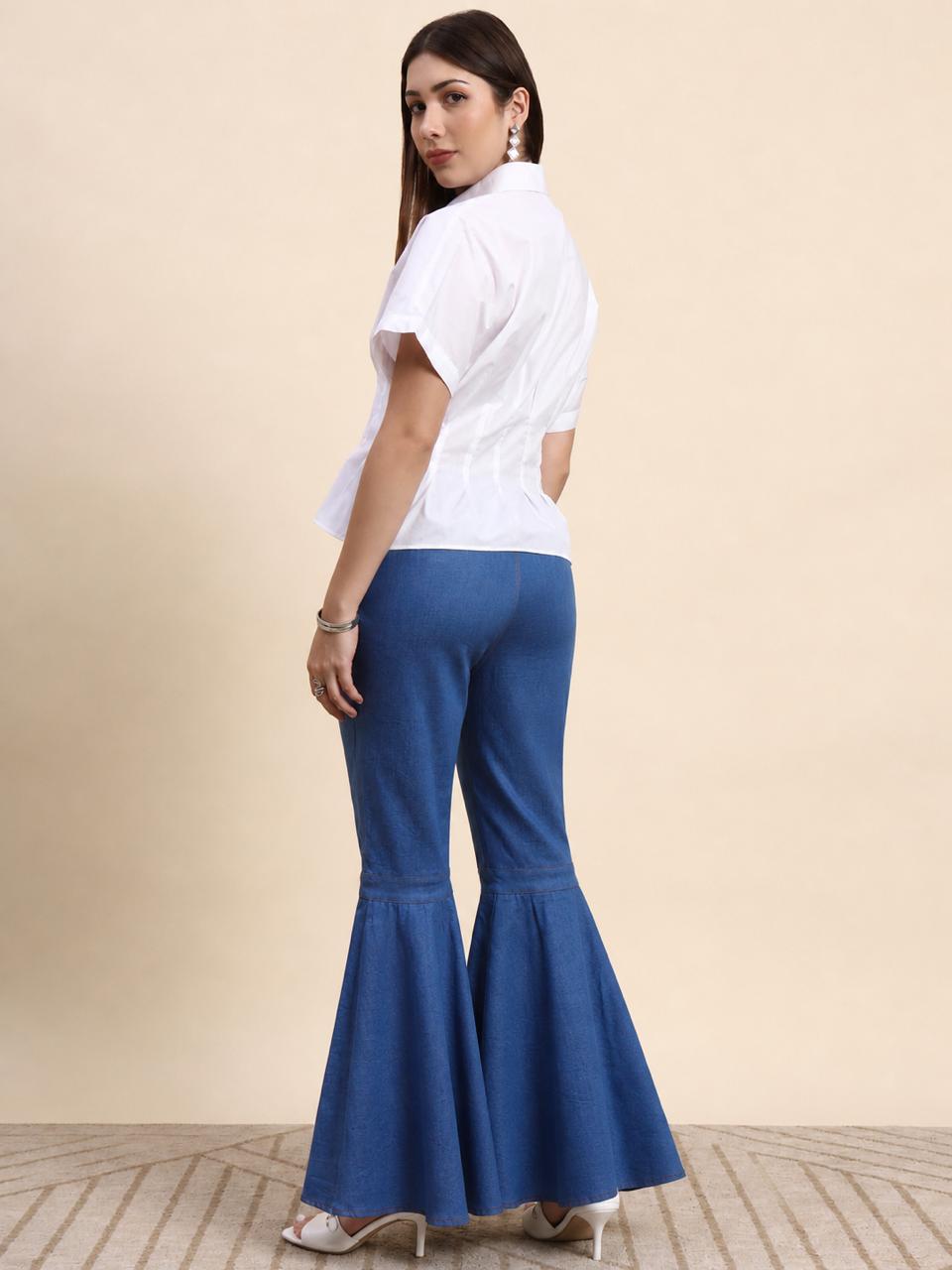Azure White Flare Co-ord Set
