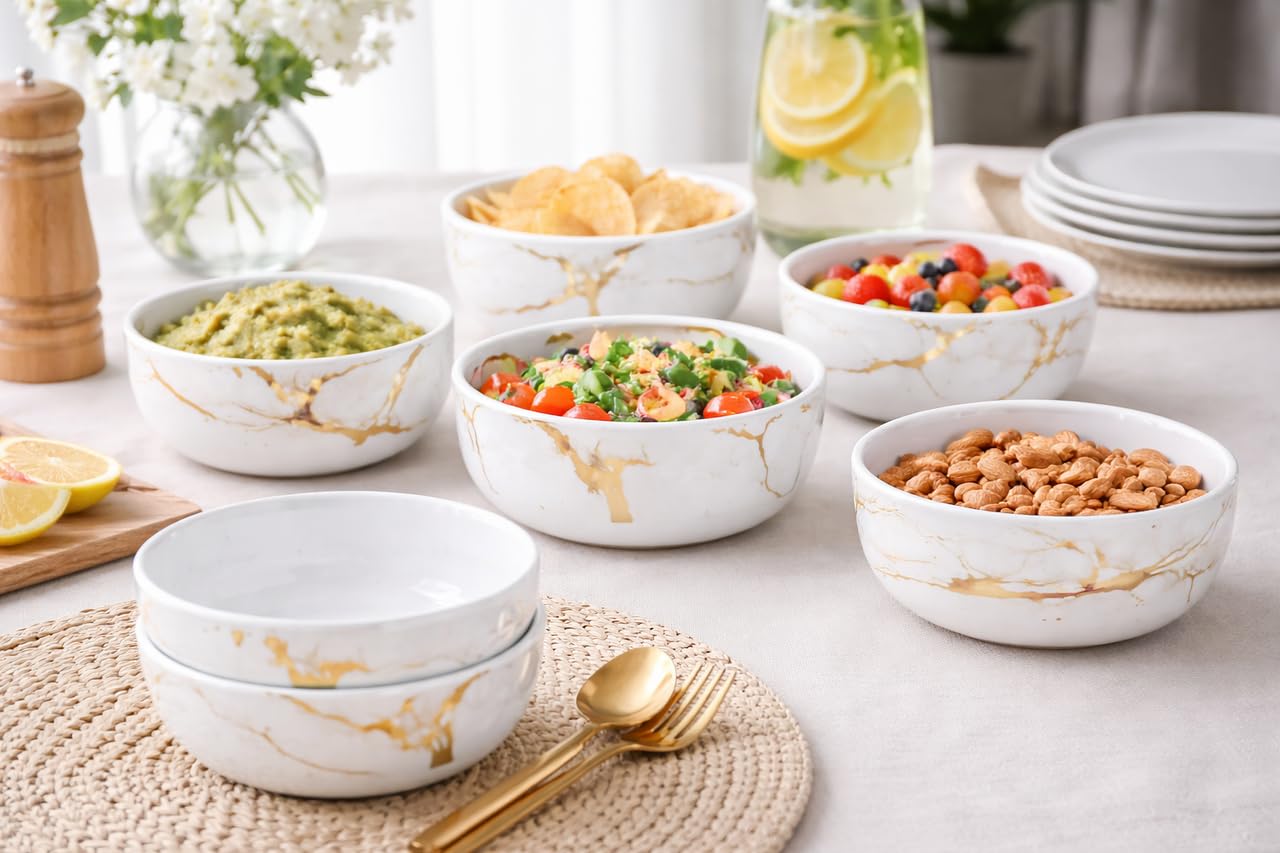 Ariya 4.5" Melamine Soup Bowls Set of 12 | White Gold, 350ml | 609