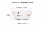 Ariya 4.5" Melamine Soup Bowls Set of 12 | White Gold Black, 350ml | 608