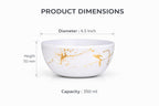 Ariya 4.5" Melamine Soup Bowls Set of 24 | White Gold Black, 350ml | 608