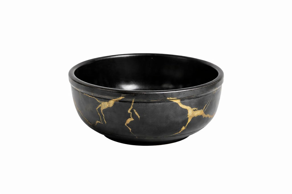 Ariya 4.5" Melamine Soup Bowls Set of 12 | Black Gold, 350ml | 584