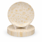Ariya Melamine Dinner Plates 12 Inch Set of 12 | White & Gold