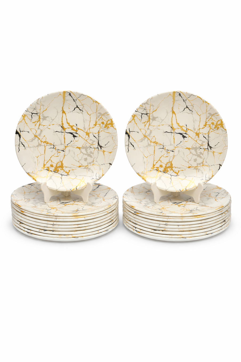 Ariya 10.5" Melamine Dinner Plates Set of 24 – Luxury Gold