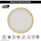 Ariya Melamine Dinner Plates 11 Inch Set of 24 | Royal Double Stripe