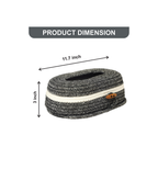 Cotton Tissue Box Holder - Grey Wooden Button