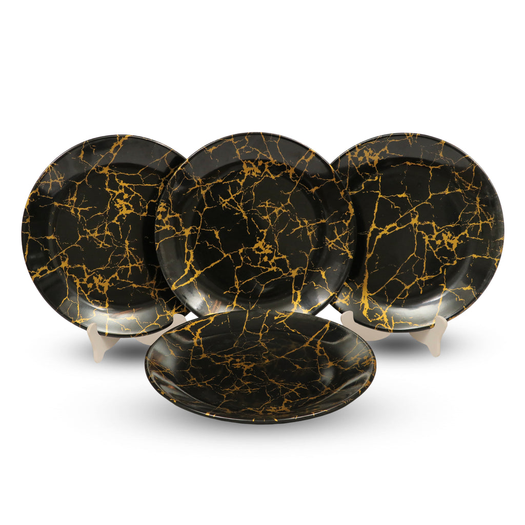 Ariya 10.5 Inch Melamine Dinner Full Serving Plates Plate Set of 4 Dishwasher Safe