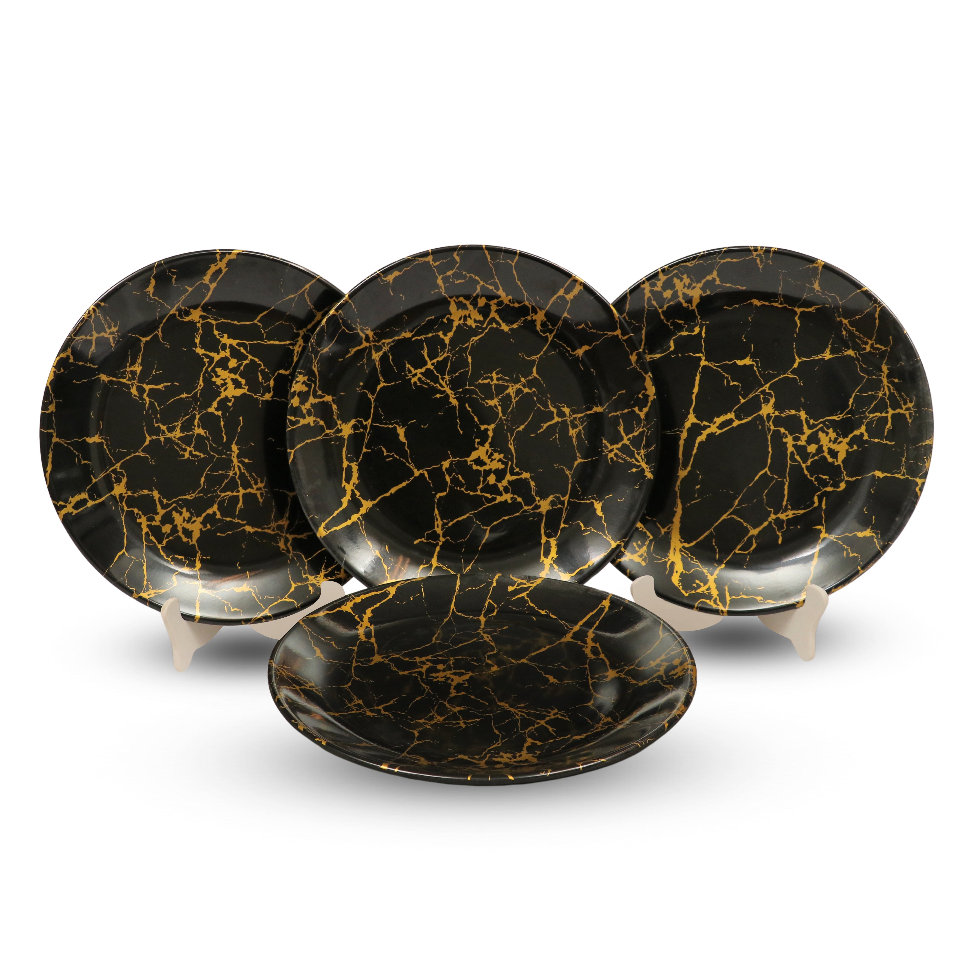 Ariya 10.5 Inch Melamine Dinner Full Serving Plates Plate Set of 4 Dishwasher Safe