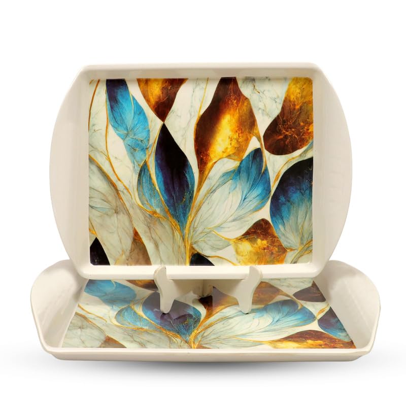 Ariya Melamine Rectangular Tray Set of 2 – Royal Petals