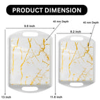Ariya Melamine Rectangular Tray Set of 2 – Golden Veins